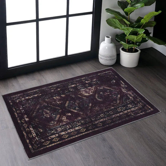 Naar 2x3 Machine Washable Area Rugs LowPile NonSlip NonShedding Foldable Kid Pet Friendly Area Rugs for living room bedroom kit