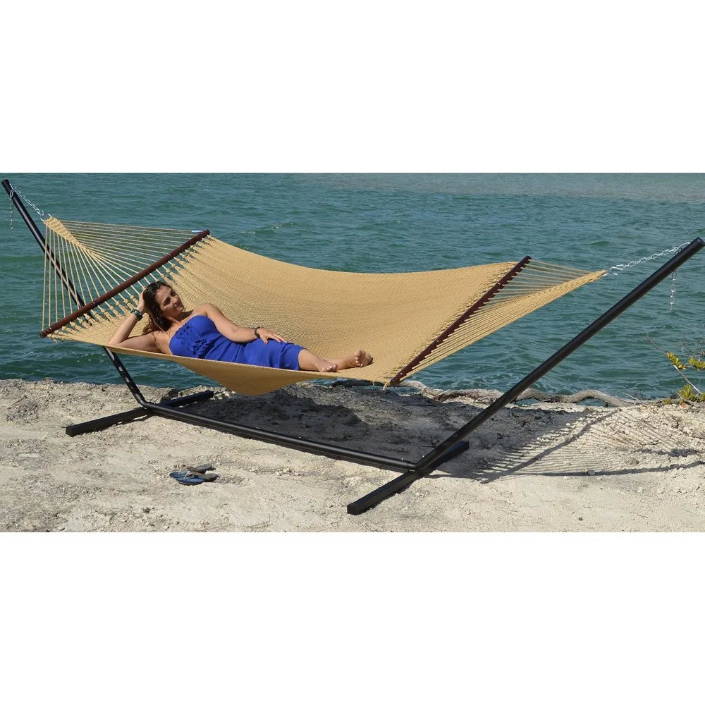 Jumbo Caribbean Hammock - 55 Inch - Soft-Spun Polyester - Tan