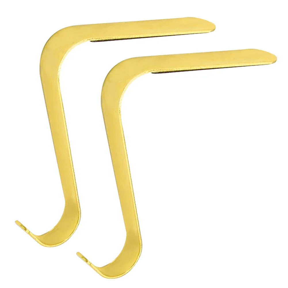 Christmas Stocking Holders Hooks Metal Fireplace Stocking Hanger Multi-Use Mantel Garland Clips for New Year Decorations