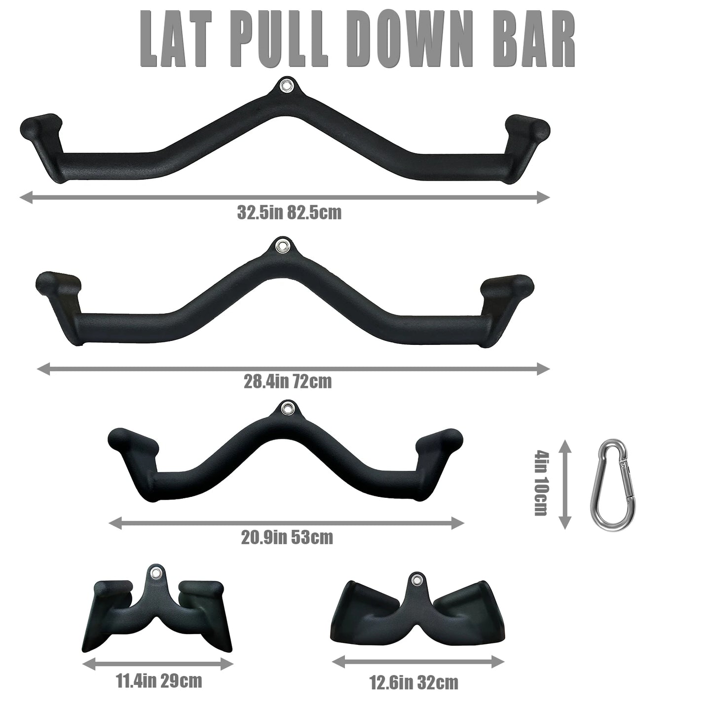 Lat Pull Down Bar T bar Row Attachment，V Bar Tricep Lat Pulldown Attachments, Back Strength Training Bar for Home Gym Exercise C