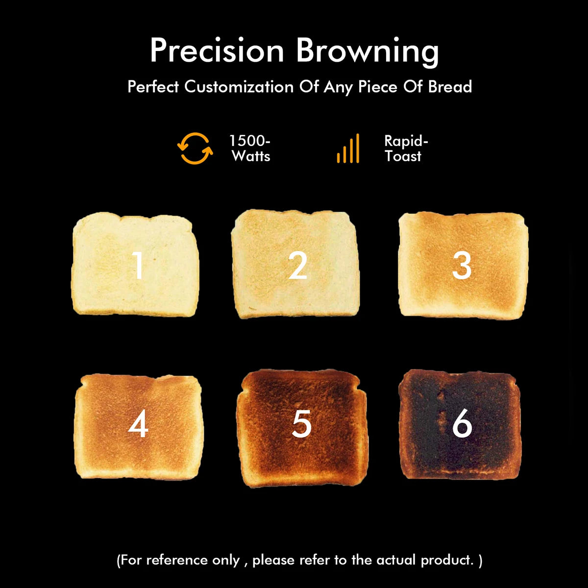 SIFENE 4 Slice Toaster Stainless Steel 6 Shade Settings