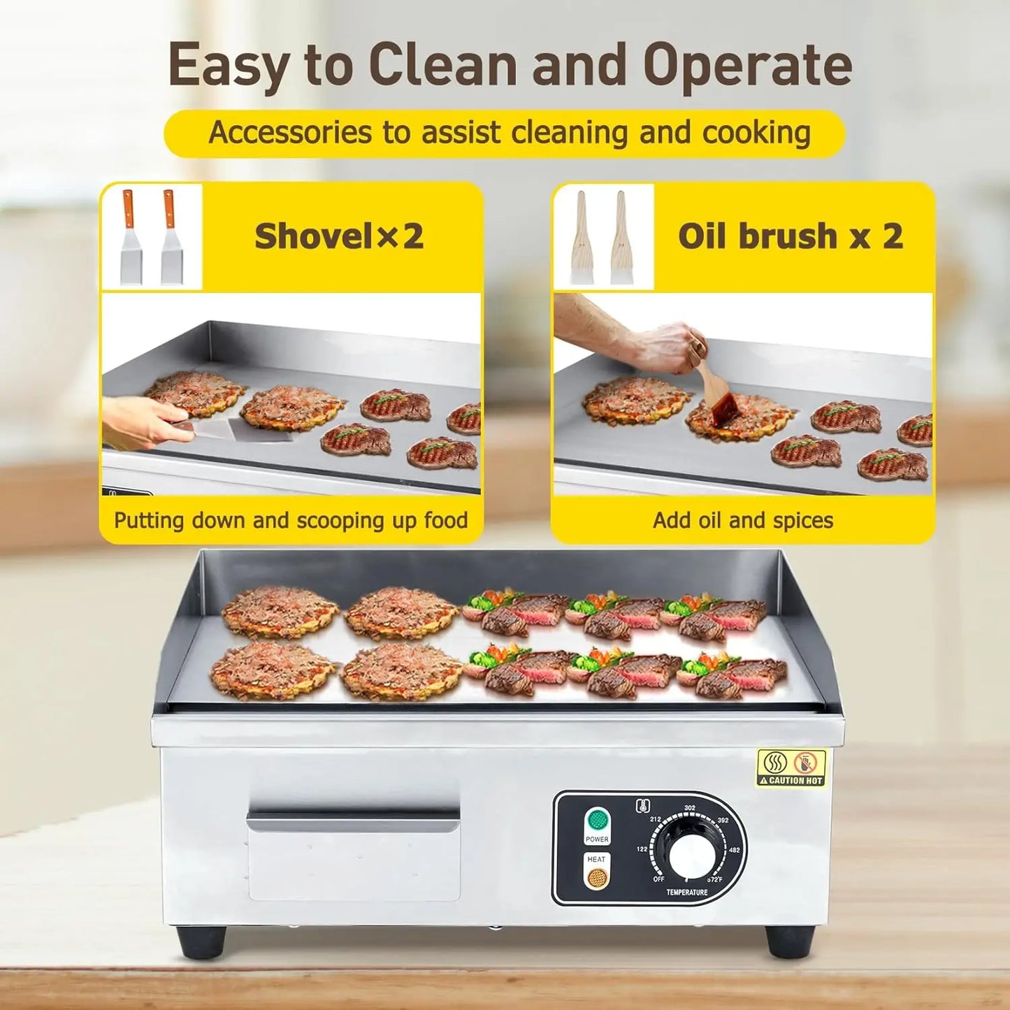 Electric Grill 3000W 110V Nonstick Teppanyaki Plate