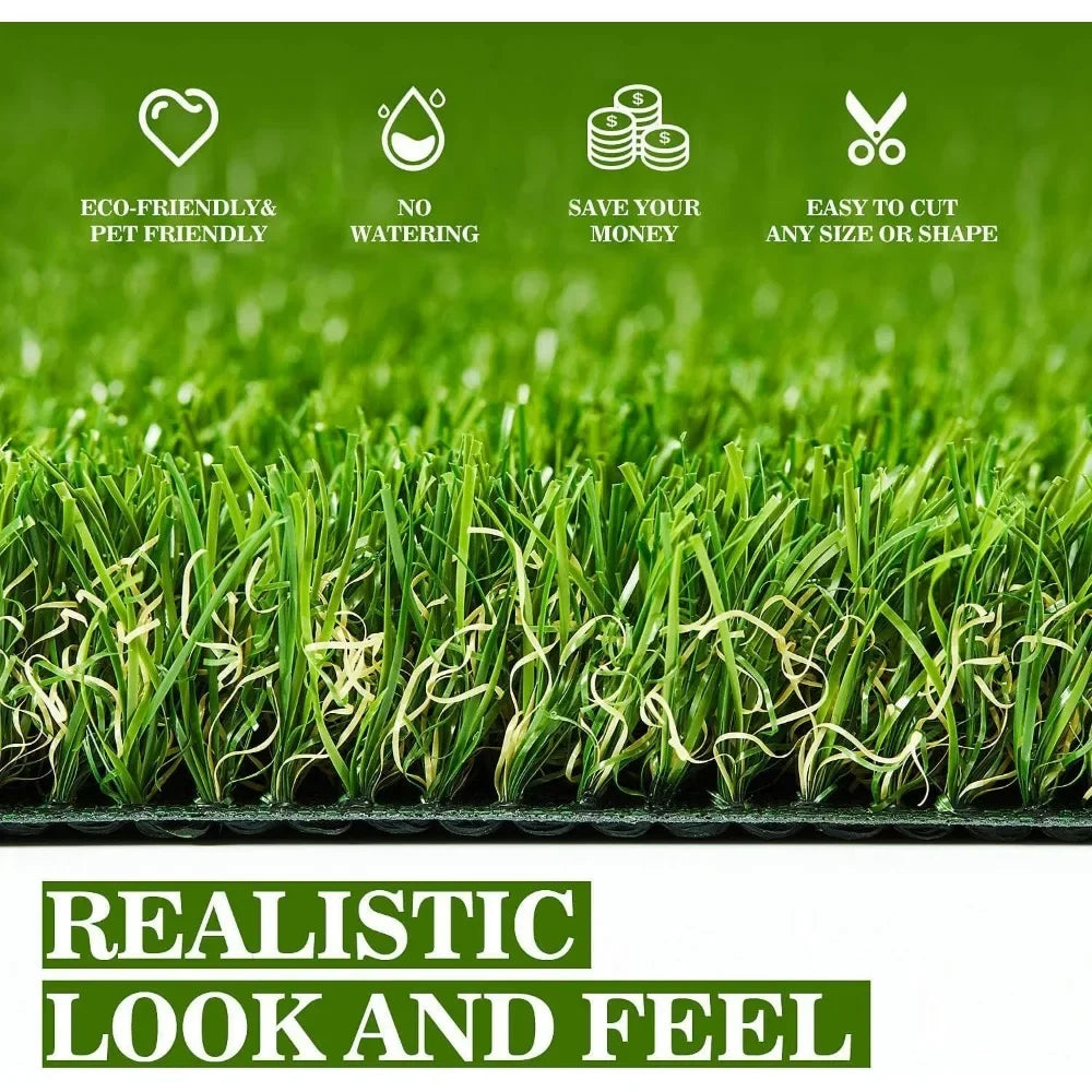 Artificial Turf with Drainage,Realistic Fake Grass Rug Indoor Outdoor Lawn Landscape for Garden, Balcony, Patio, Synthetic