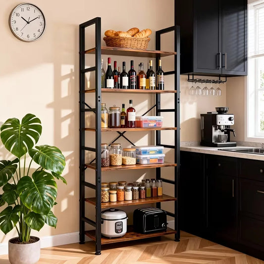 6-Tier Metal Storage Shelving Unit, Freestanding Garage Organizer Rack for Home Office, Utility Shelves with Easy Assembly