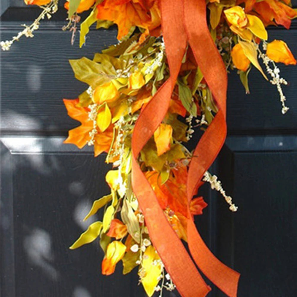 Thanksgiving Door Hanger Festival Celebration Maple Leaf Front Door Hanging Party Supplies Scene Layout for Home Restaurant Shop