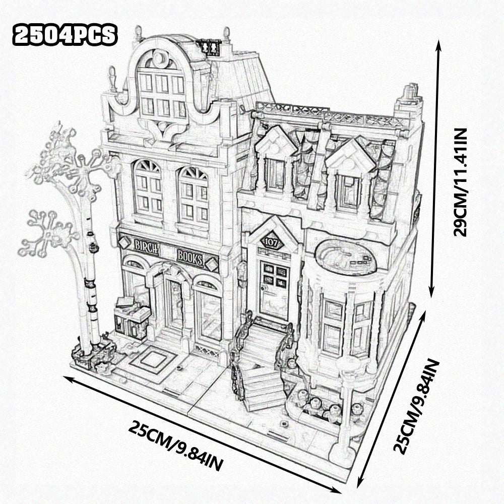 Creative Expert Brick Bank Cafe Corner Model MOC Street