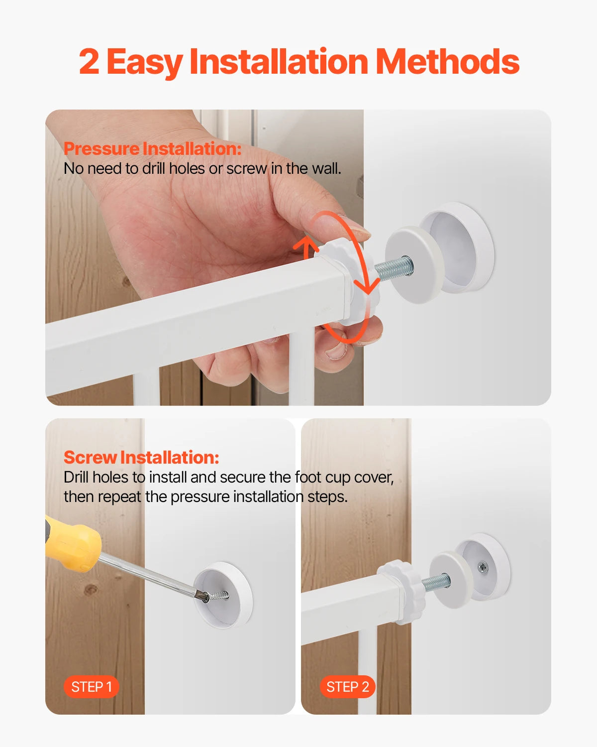 SucceBuy Baby Gate Walk Through Pressure Mount For Doorways