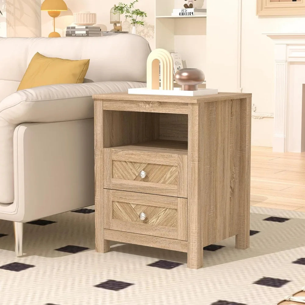 3 Pieces Bedroom Set with 6 Drawer Dresser and 2 Drawer Nightstands, Wooden Dresser and Nightstands for Living Room, Bedroom, Na