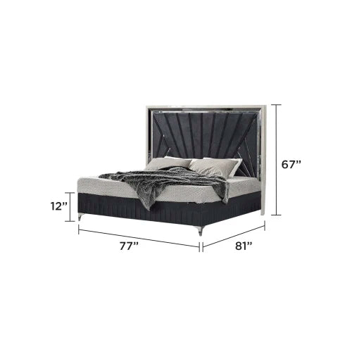 Modern Contemporary 5 Pc King Upholstered Bedroom Set