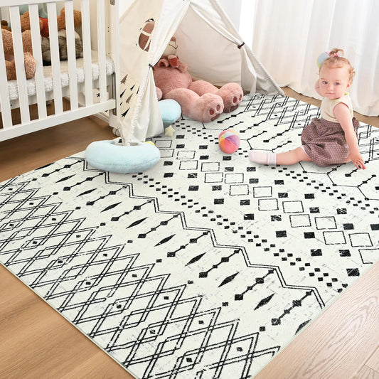 Modern Abstract Rugs Fluffy Vintage Area Rug for Living Room Bedroom Large Size Carpet Home Decor