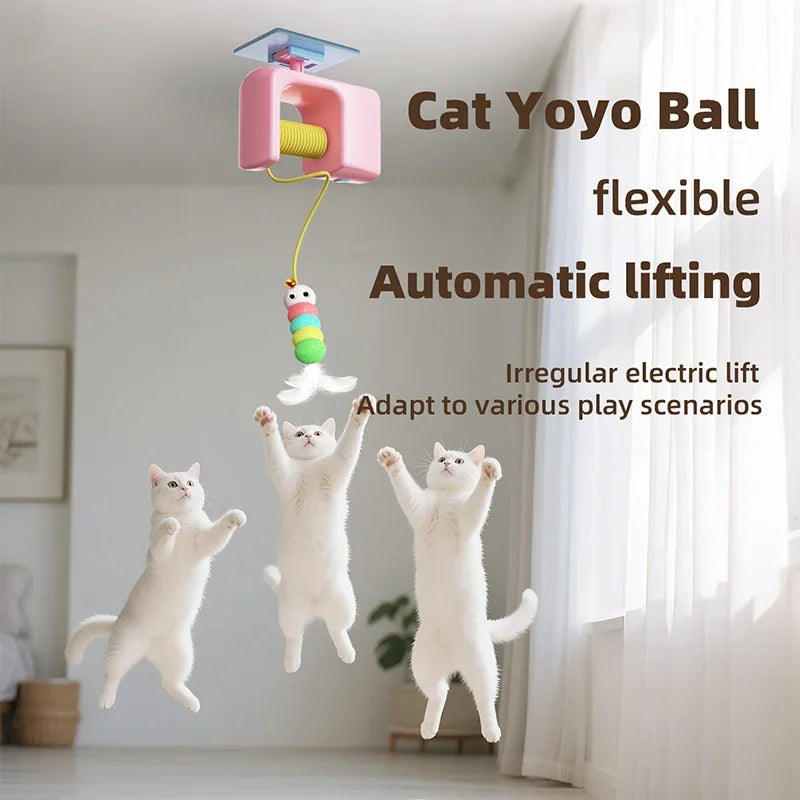 Cat Toy Swing Sticky Disc Elastic with Bell Hanging Door Teasing Cat Rope Long Rope Teasing Cat Toy Accessories Pet Kitten Toy