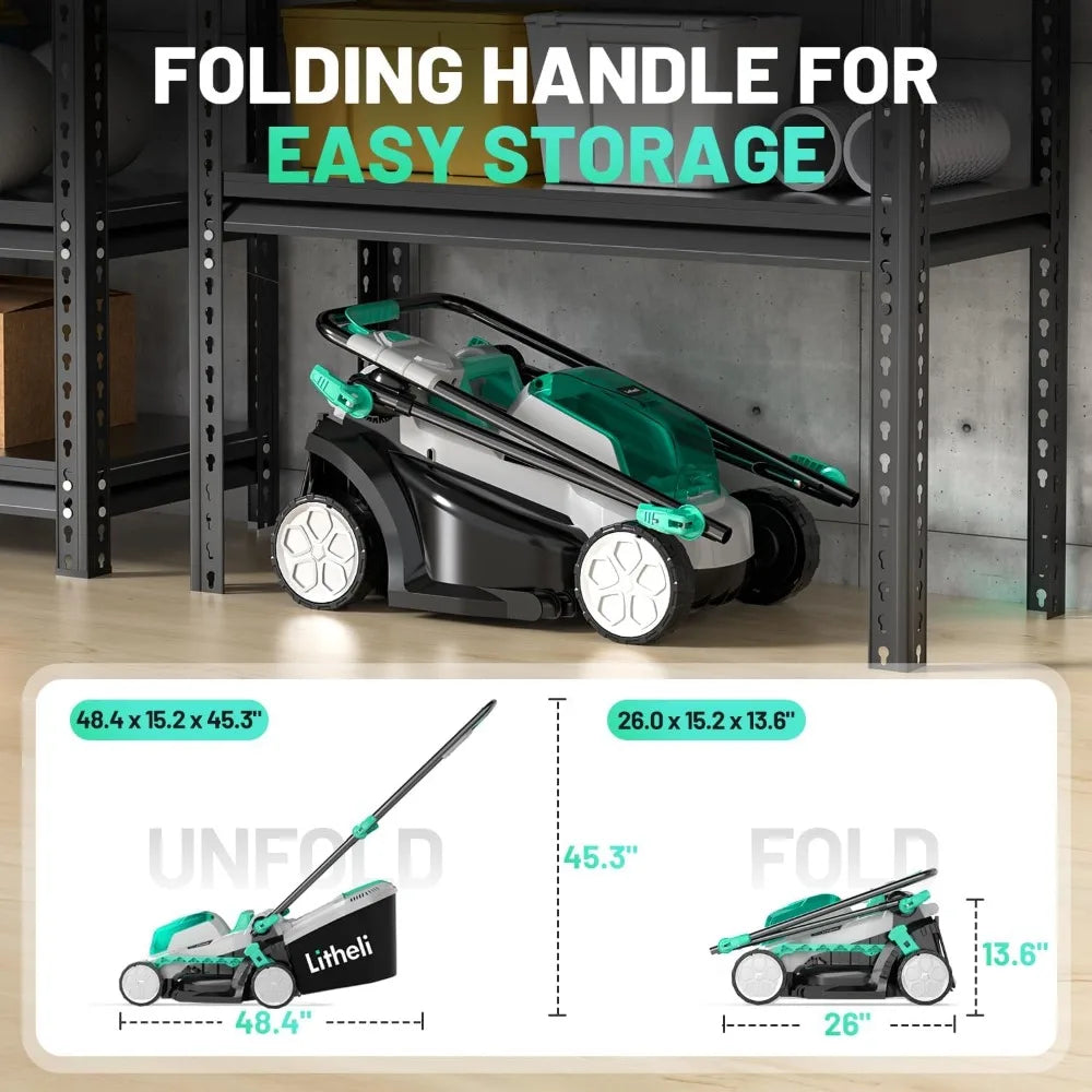Litheli Cordless Lawn Mower Brushless Motor And Battery