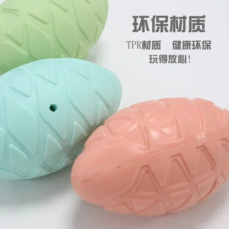 Pet Dog Ball Toy Natural Non-toxic Rubber Football Style Dog Chew Toy Cat Training Toy for Small Medium Large Dogs