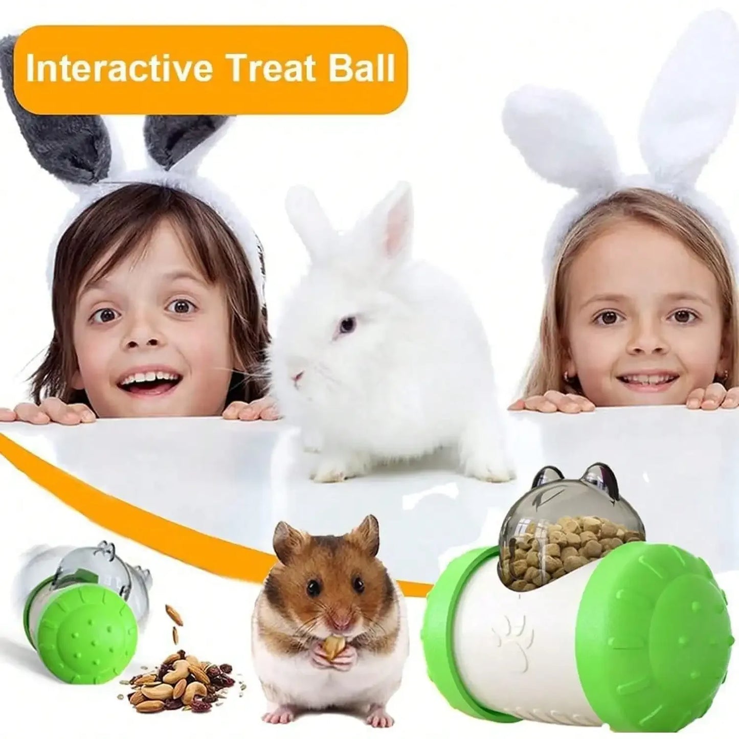 Snack Dispensing Dog Toys, Rocking Bear Food Dispenser Tumbler, Tumbler Dog And Cat Food Dispenser Feeder Ball Toys