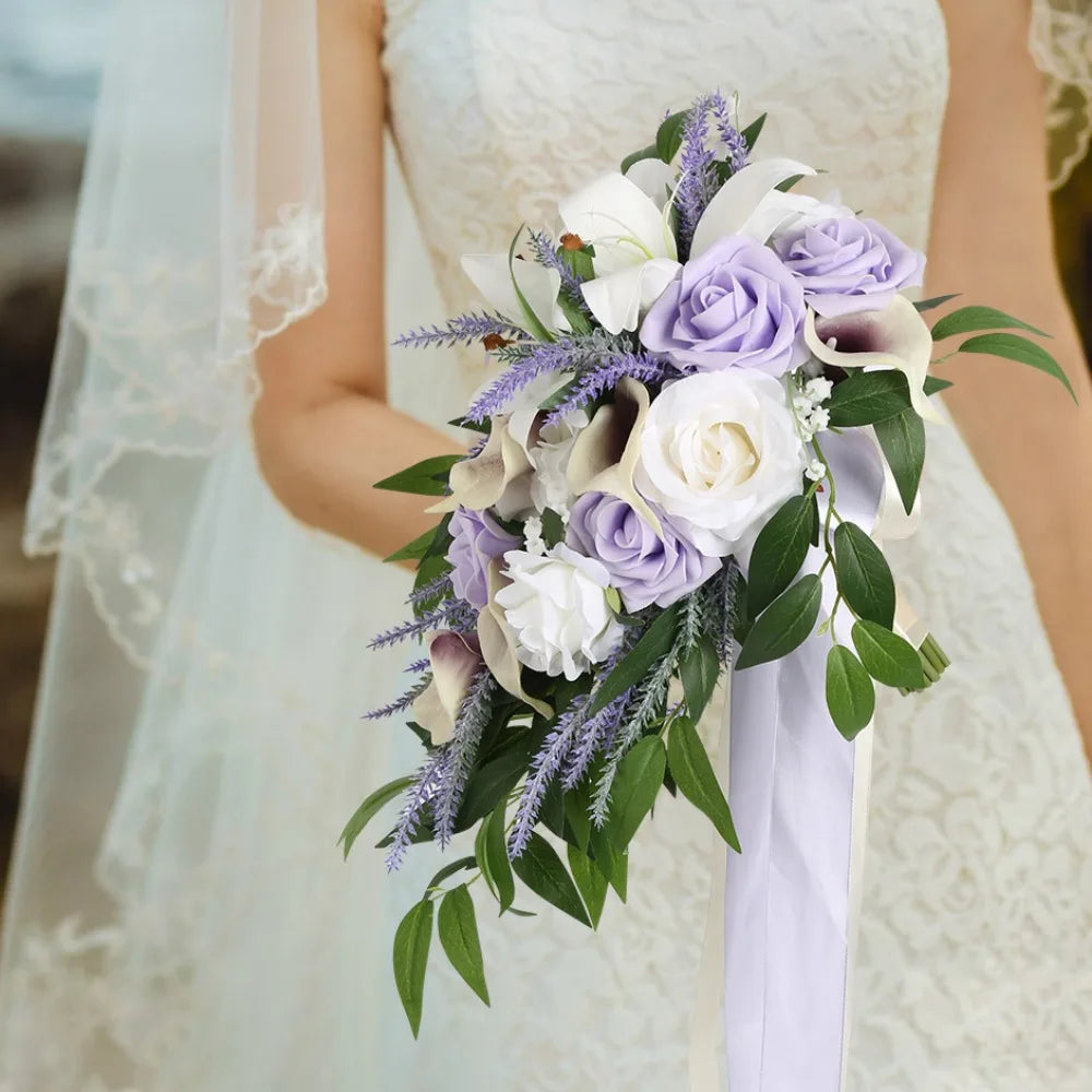 Bridal Bouquet Cascading, Wedding Bouquets for Bride, Bride Bouquets for Wedding Ceremony and Anniversary Artificial