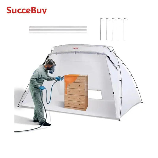 SucceBuy Portable Paint Booth Shelter 7.5x5.2x5.2/10x7x6ft Foldable Spray Painting Tent for Furniture Craft Project DIY Tool