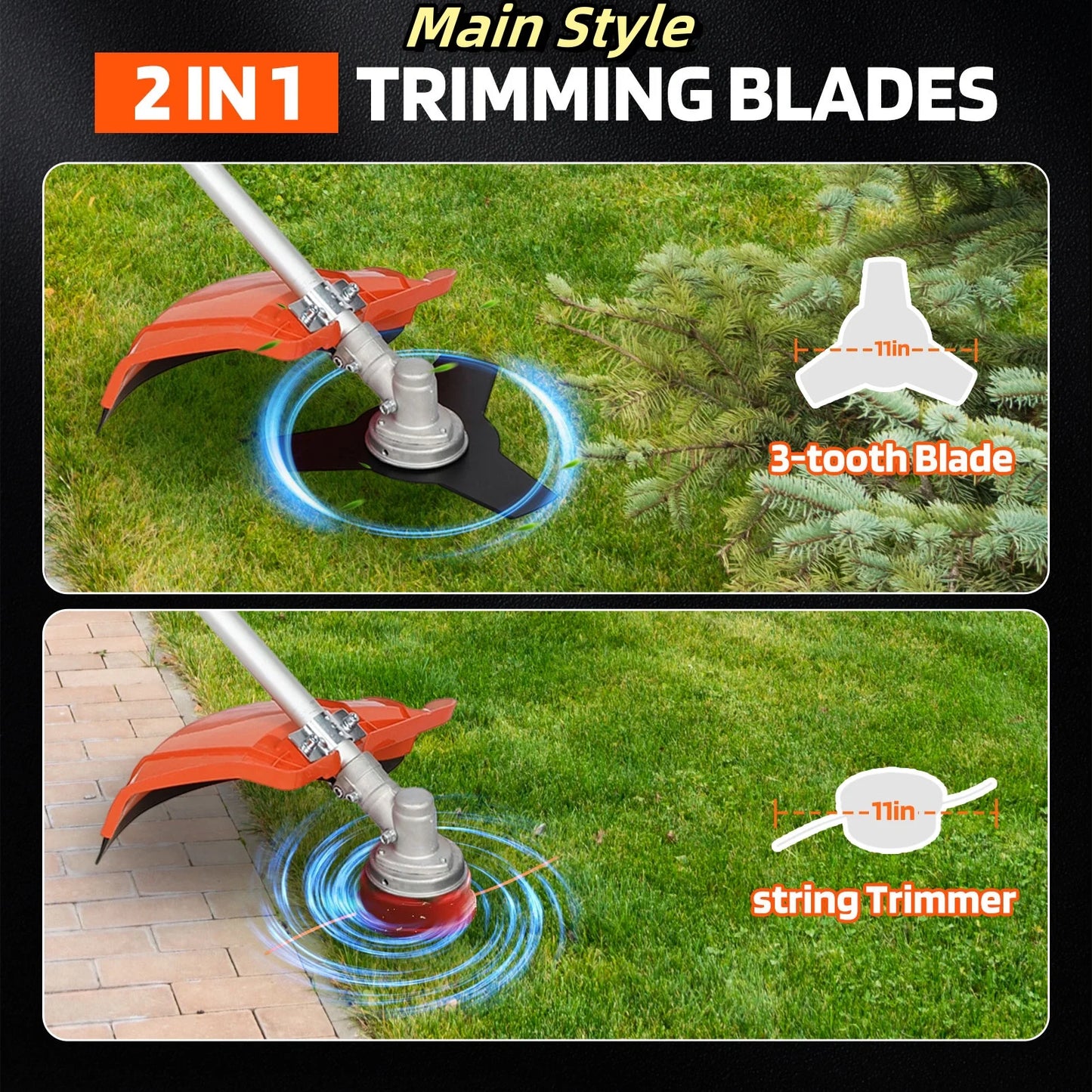 Carburetor 2200W Cordless Weed Eater 2 In 1 Trimmer