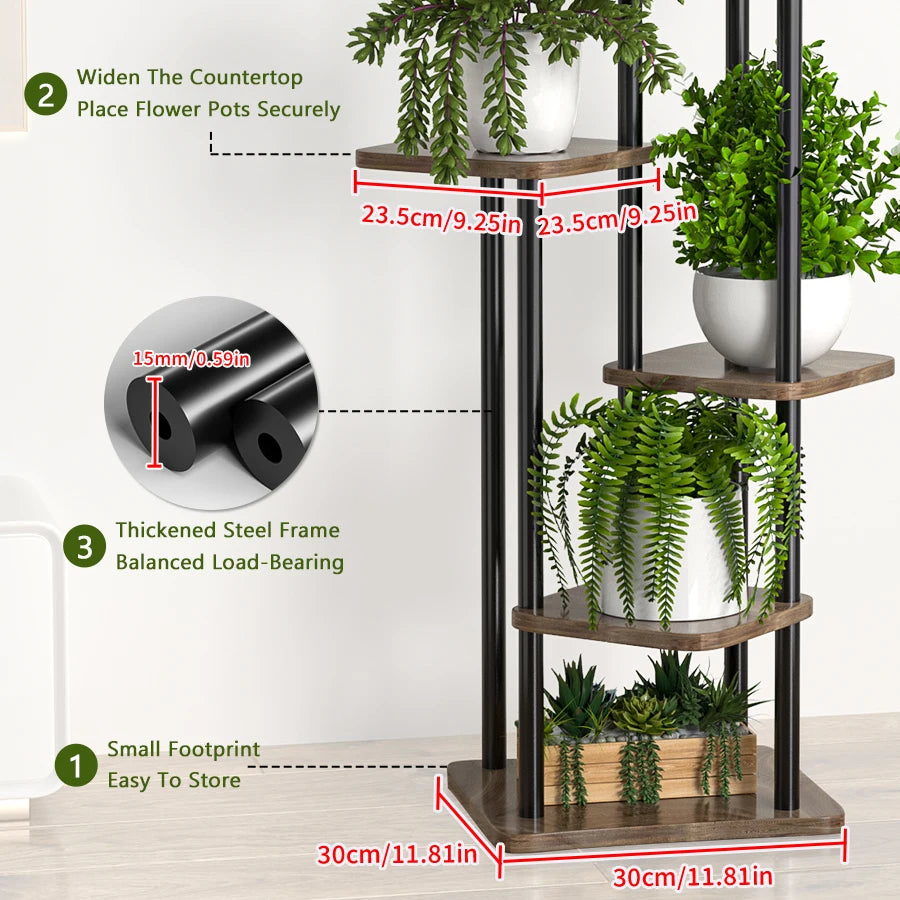 Elegant Metal Flower Stand Rack for Home and Garden Storage