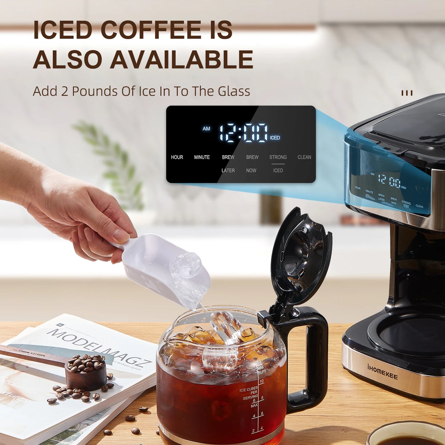 Yabano Programmable Drip Coffee Maker With Iced Coffee
