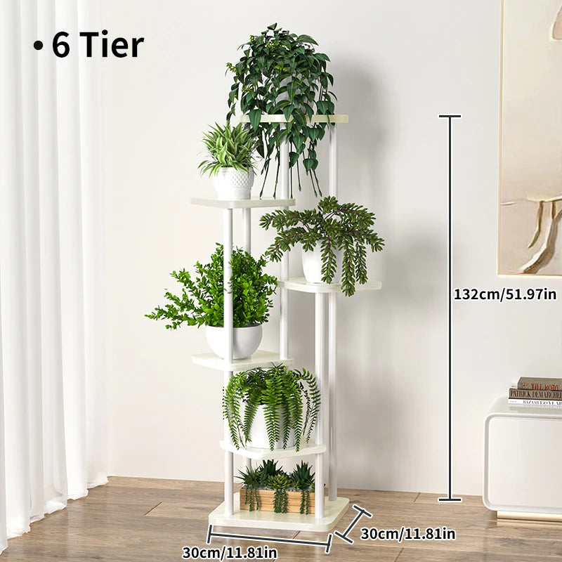 Elegant Metal Flower Stand Rack for Home and Garden Storage