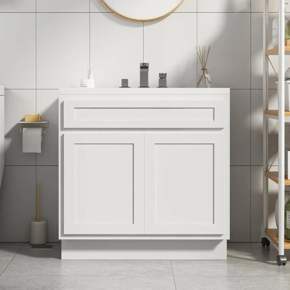 HUANZHUANG Bathroom Vanity Base Cabinet With Double Doors