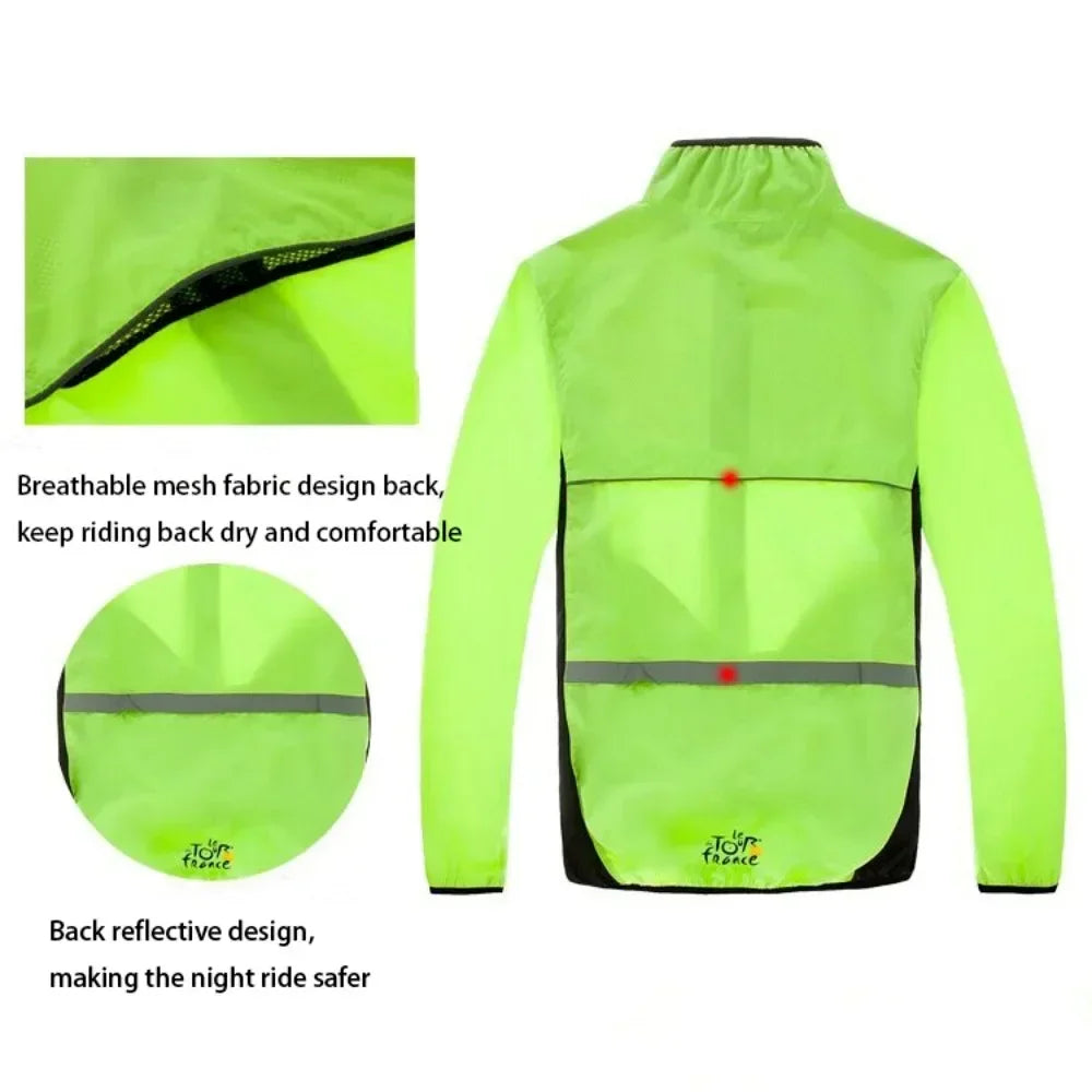 Guangdong Reflective Men's Rain Jacket Waterproof Windproof