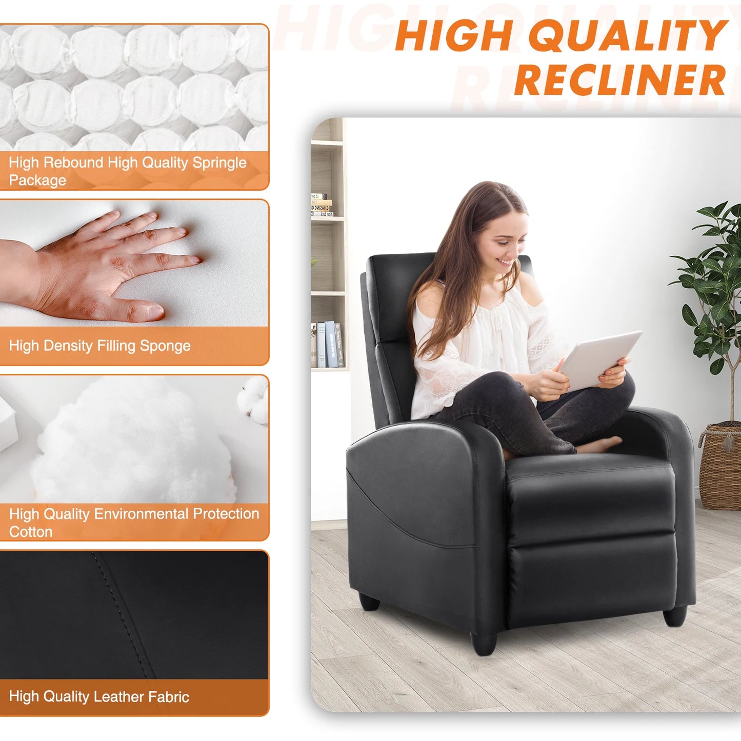 Modern Adjustable Massage Recliner Chair for Living Room Comfort