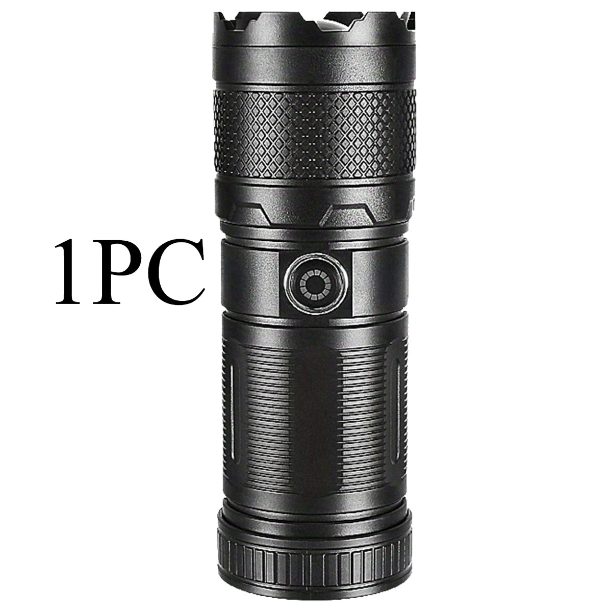 White Laser Ultra Bright LED Flashlight, 9 Light Sources Suitable for Outdoor Camping Emergency Use, ABS Waterproof and Durable