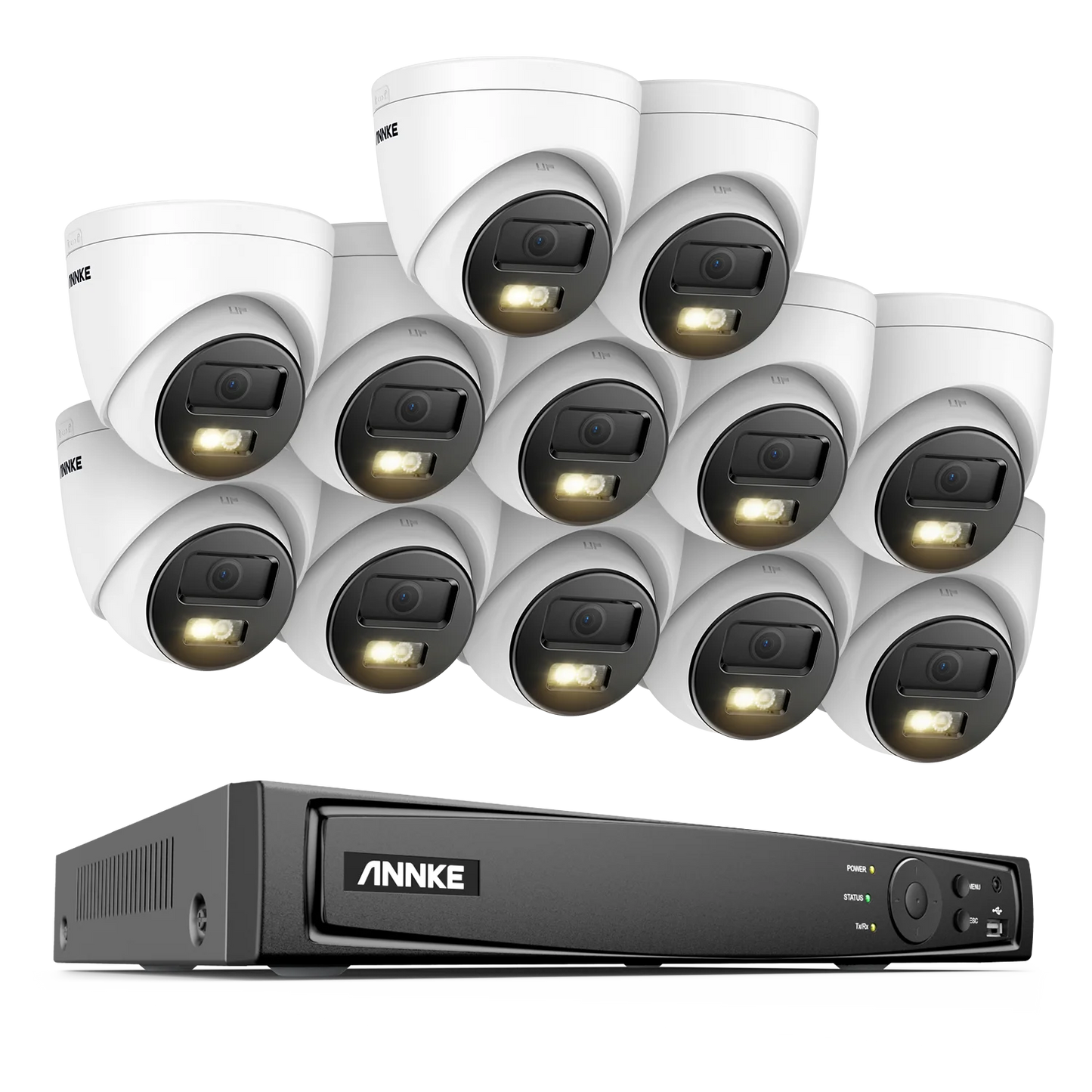 Annke 16CH NVR 12MP HD IP Security Camera Poe 6K Dual Light Audio Fixed Video Surveillance Human Vehicle Detection CCTV System