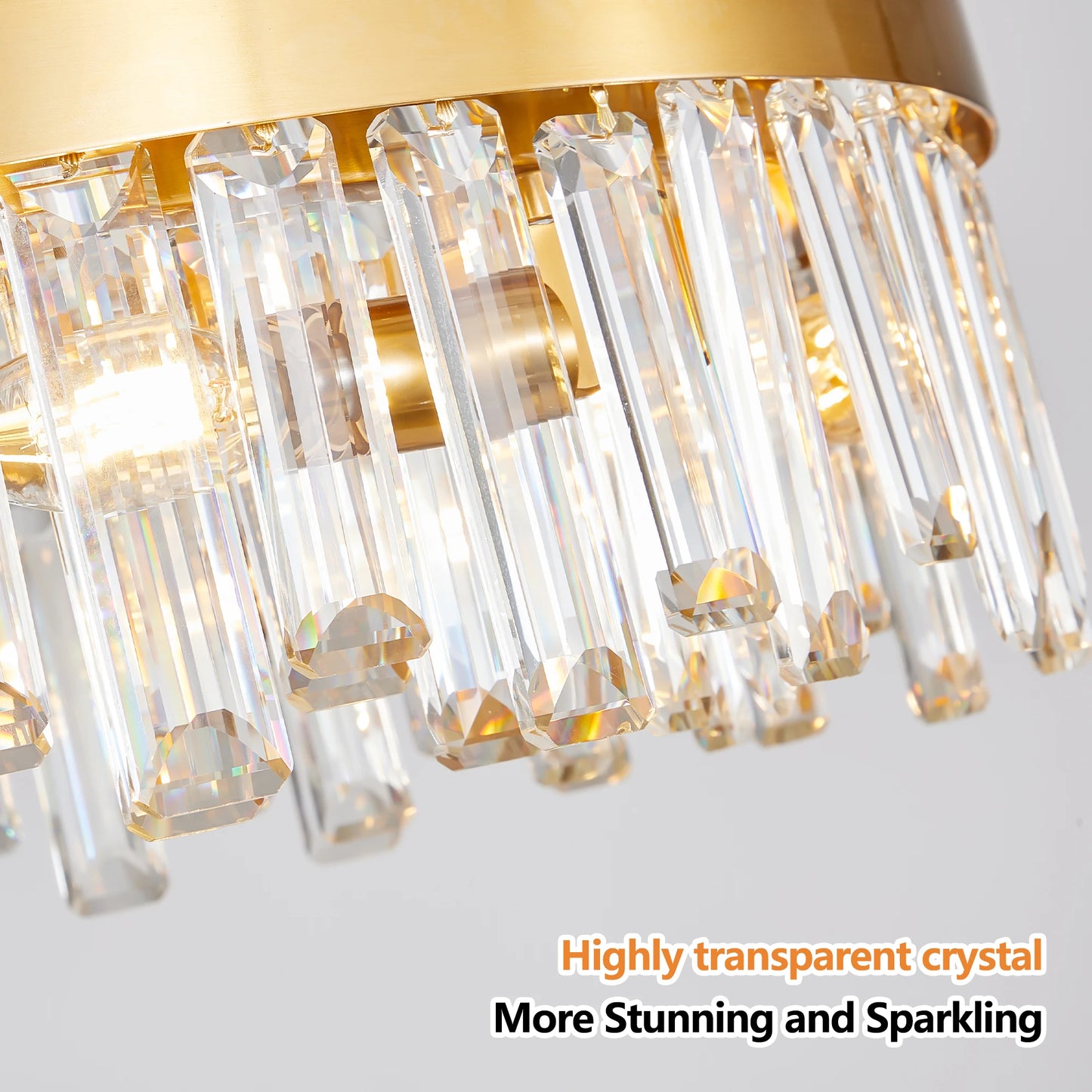 23.6 Inch Luxury Chandeliers Crystal lamp Living Room Bedroom Decorative Lights Modern Dining Room Lighting(Bulbs Not Included)