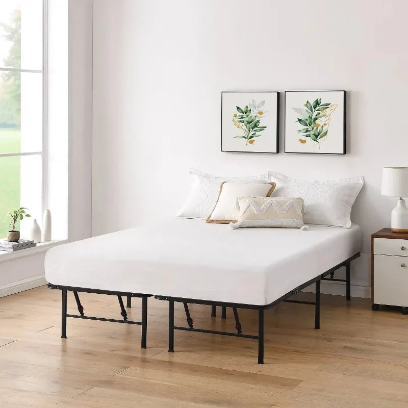 Mainstays 14" High Quad Fold Steel Platform Bed Frame, Full