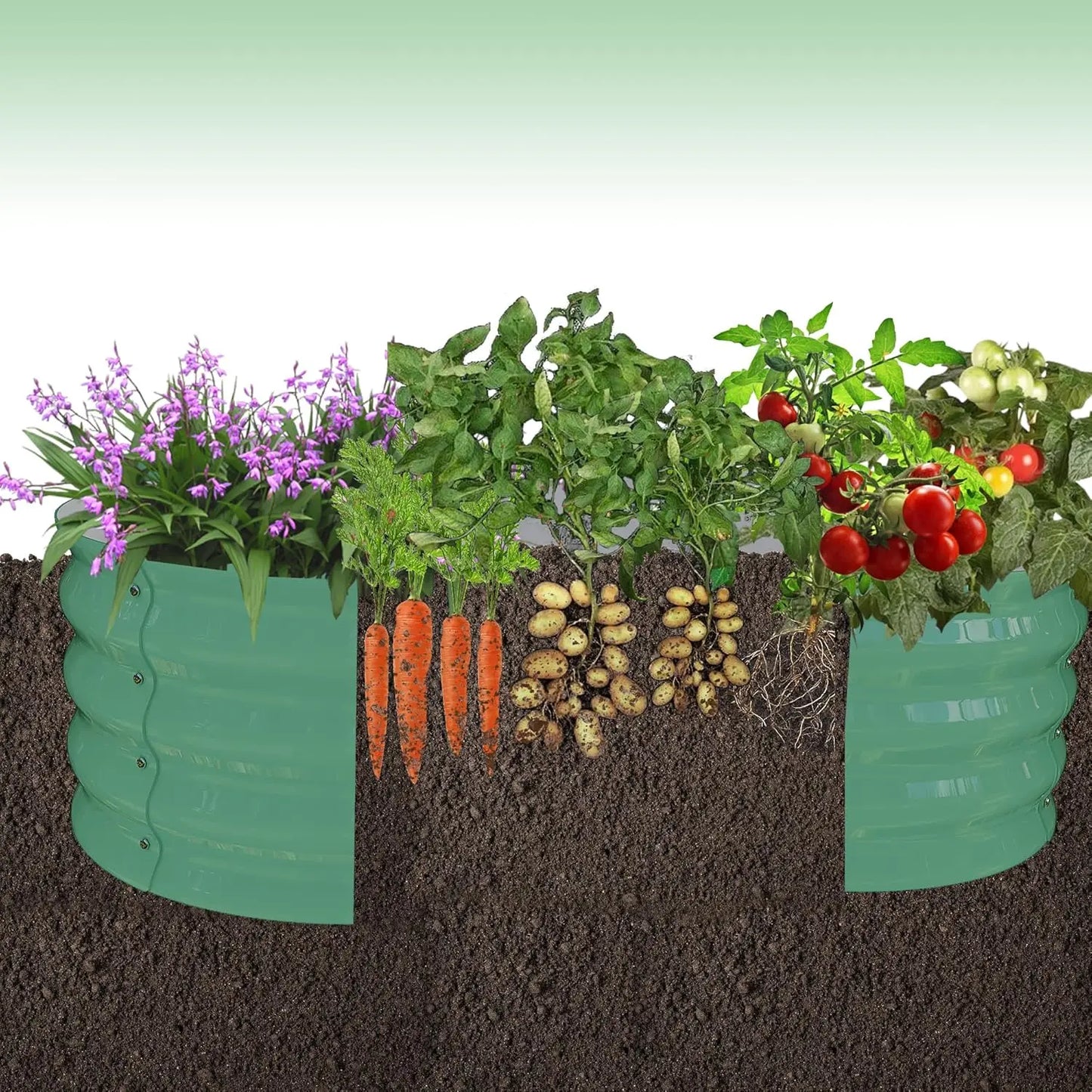 2 Pack Metal Raised Garden Beds Flower Shape Design Rust-Proof 12” Deep Planter Boxes for Vegetables/Flowers Garden Supplies