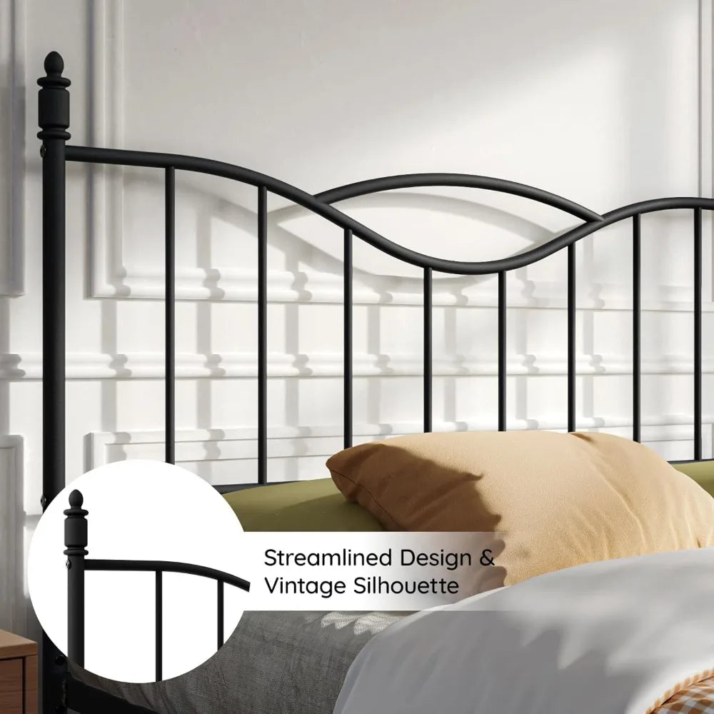 Full Size Bed Frame with Headboard,14 Inch Tall Metal Platform Bed Frame Mattress Foundation with Footboard, Under Bed Storage,