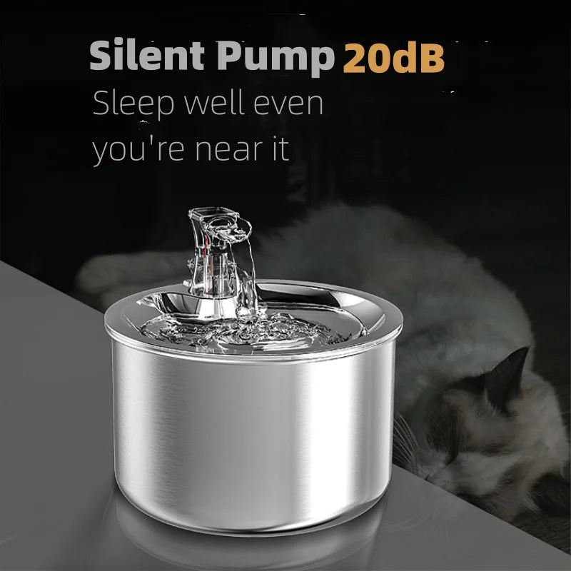 Automatic Stainless Steel Pet Water Dispenser for Cats and Dogs