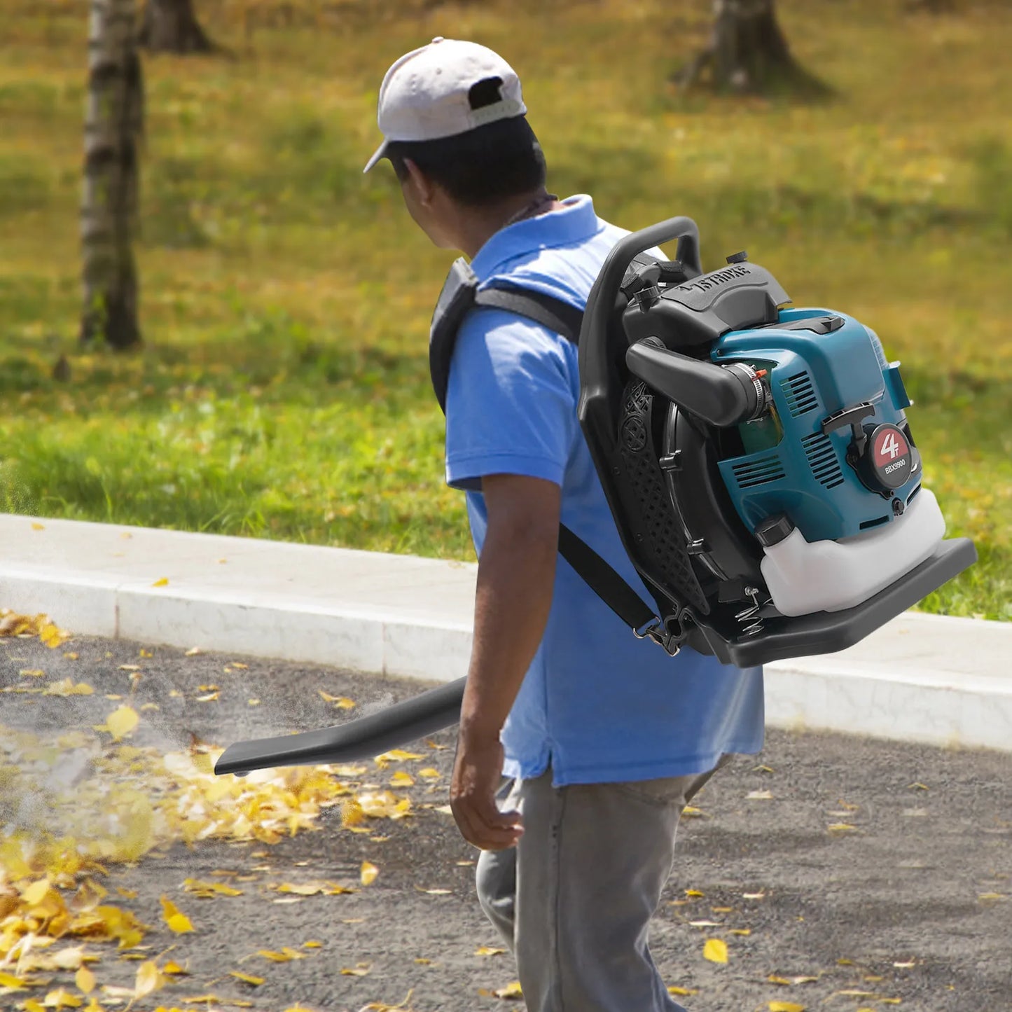 Bymaocar Gas Powered Backpack Leaf Blower 2.6KW 7000 RPM
