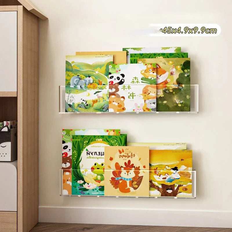 Acrylic Picture Book Display Stand Bookshelf Children's Wall Behind the Door Reading Magazine Storage Wall Hanging Bookshelf