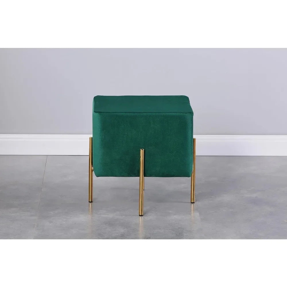 Huanzhuang Velvet Ottoman Stool Modern Vanity Foot Rest
