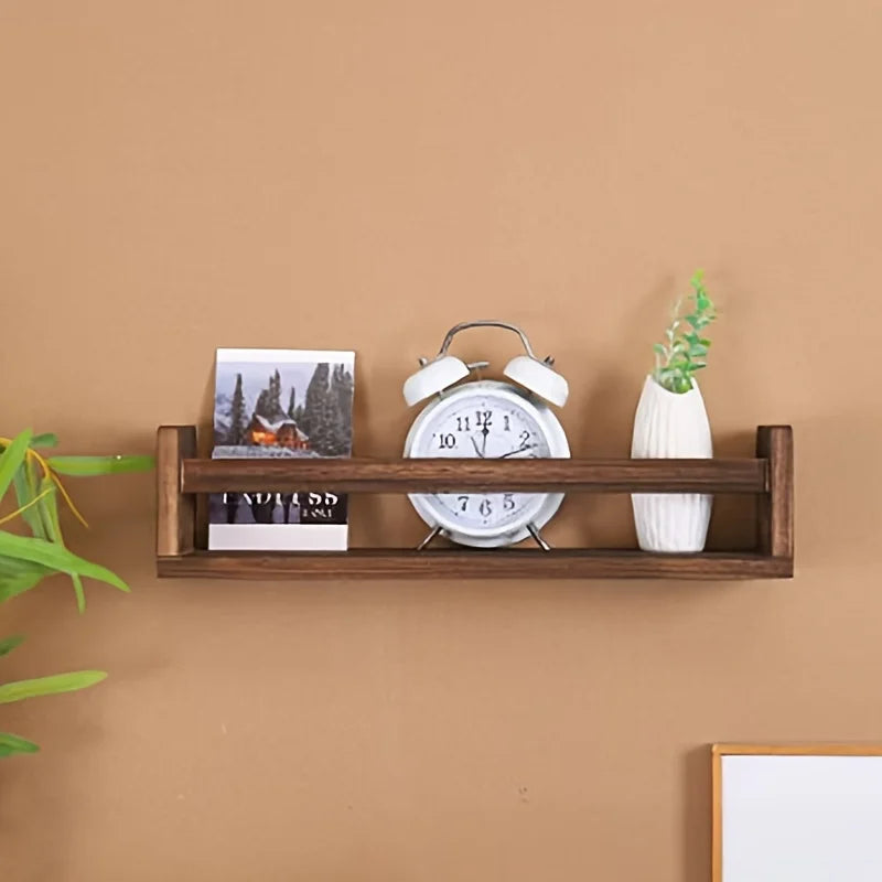 1pcs hold wall mounted partition storage rack, bedroom storage suspended wall shelf, solid wood wall storage and organizing rack