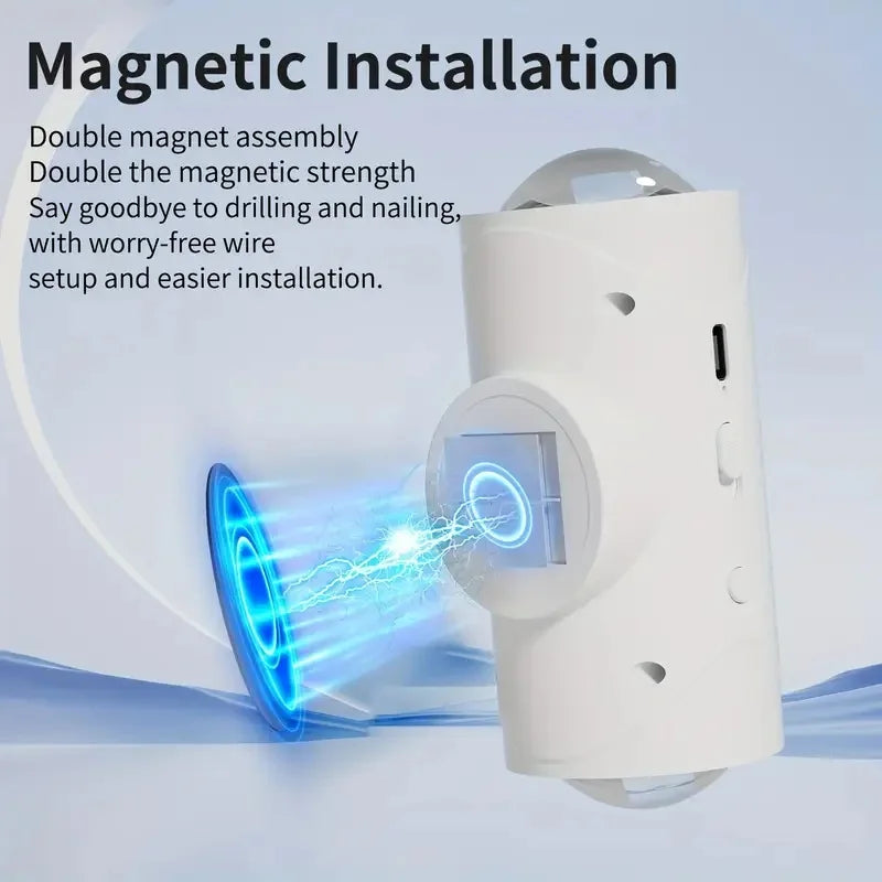 RGB Gradient LED Night Light with Motion Sensor Wall Lamp Rechargeable Ambient Light Dimmable Indoor Lights Magnetic Step Lamp
