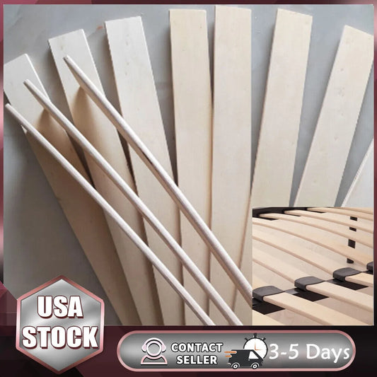 10Pcs Wooden Strip Bed Slats 53MM Width Replacement Bed Slats Slightly Curved US