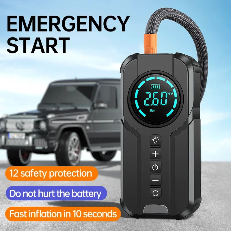 BUVAYE Car Jump Starter Air Pump Power Bank 4 In 1