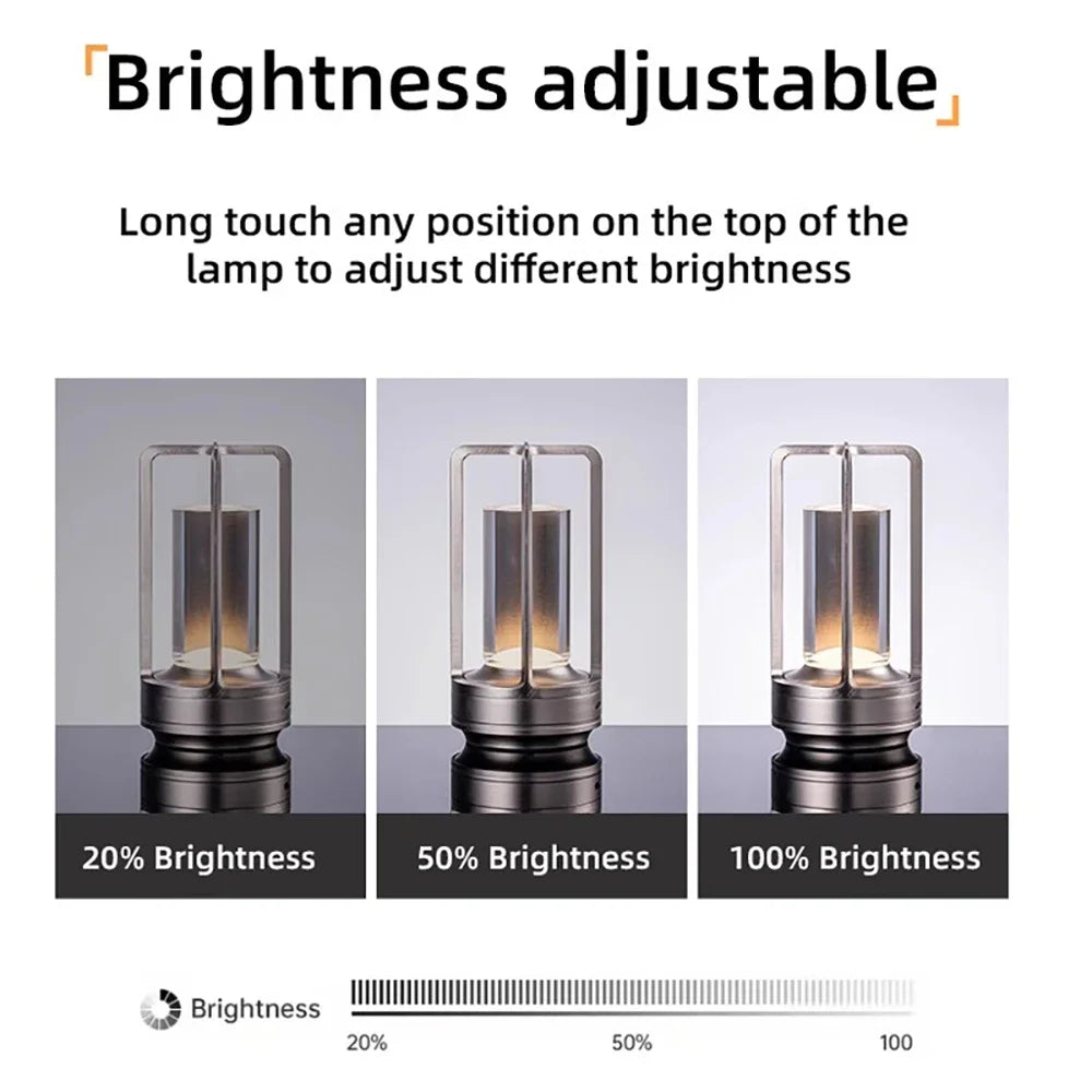 LED Table Lamp plastic bedroom bedside desk lamp rechargeable touch dimming desk lamp dining table decorative table lamp