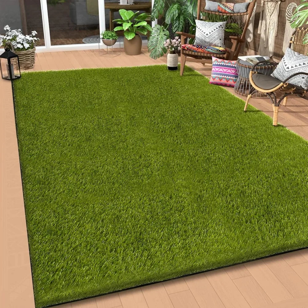 5x8 Ft Realistic Artificial Turf Grass Rug,  Indoor Outdoor Garden Lawn Landscape Patios Decoration, Artificial Lawn