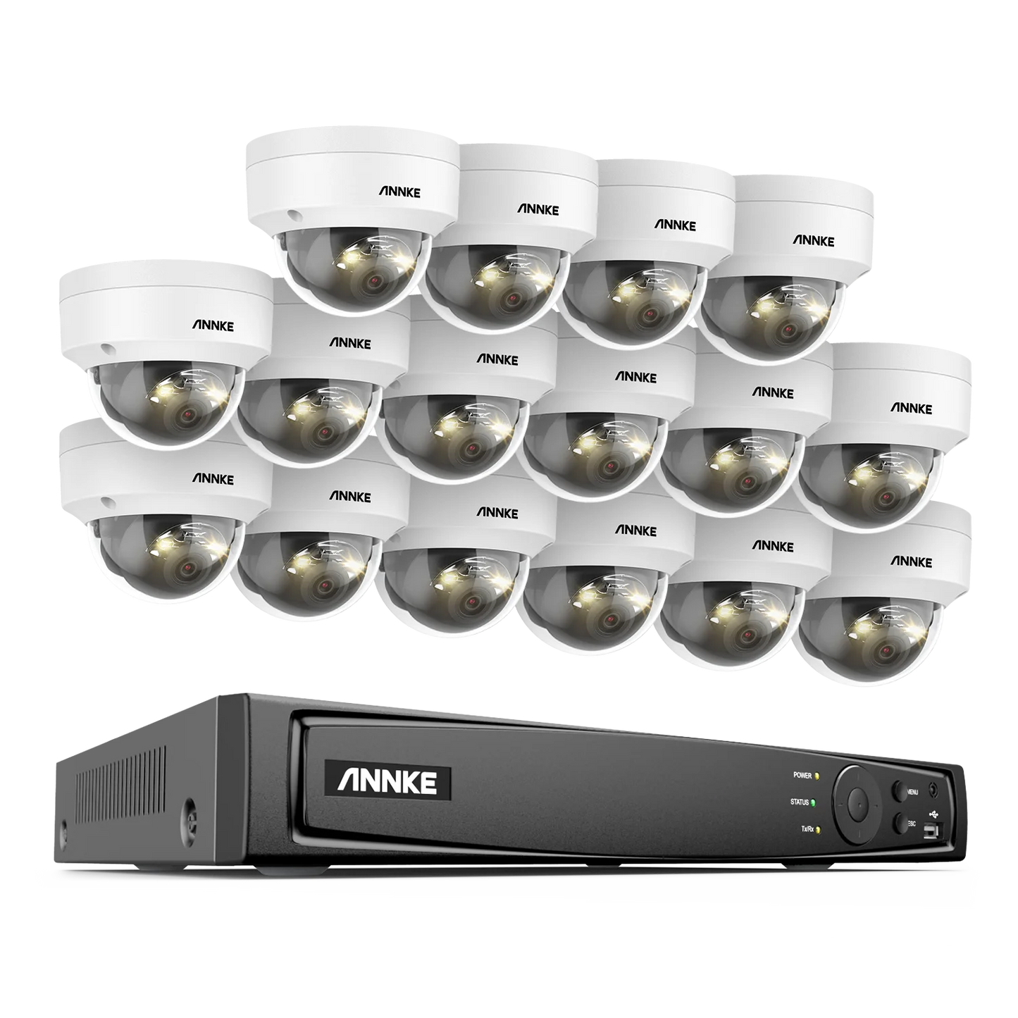 Annke 16CH NVR 12MP HD IP Security Camera Poe 6K Dual Light Audio Fixed Video Surveillance Human Vehicle Detection CCTV System
