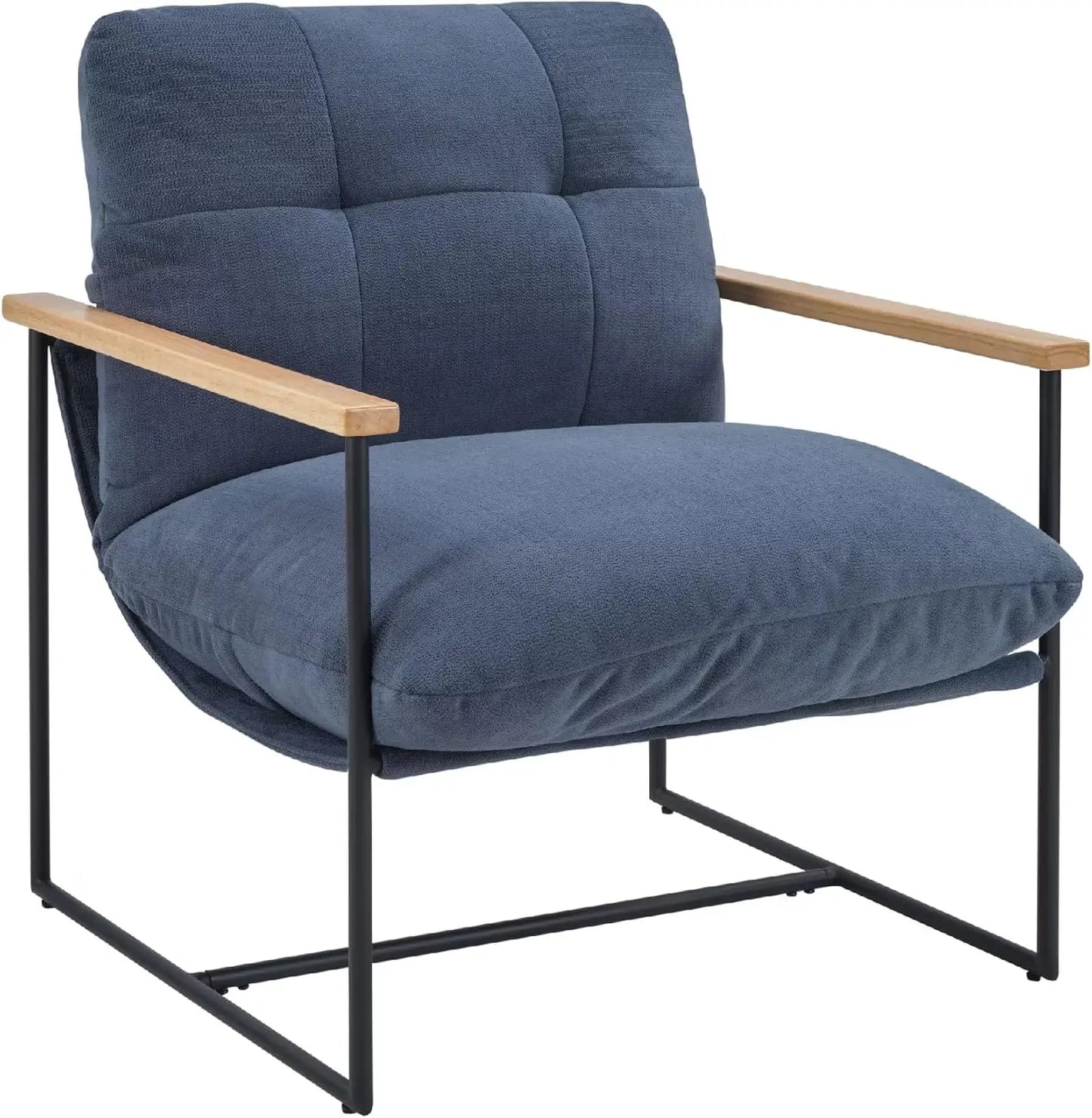 Accent Chair for Living Room,Arm Chair for Bedroom,with Wide Large Plus Size Cushion,Metal Frame,Reading Bedroom Chair