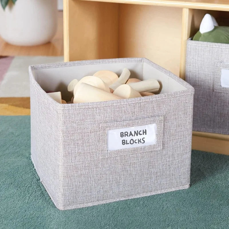 Guidecraft EdQ Dollhouse Bookcase - Natural: Kids' Wooden Organizer Shelves with Removable Storage Bins for Books