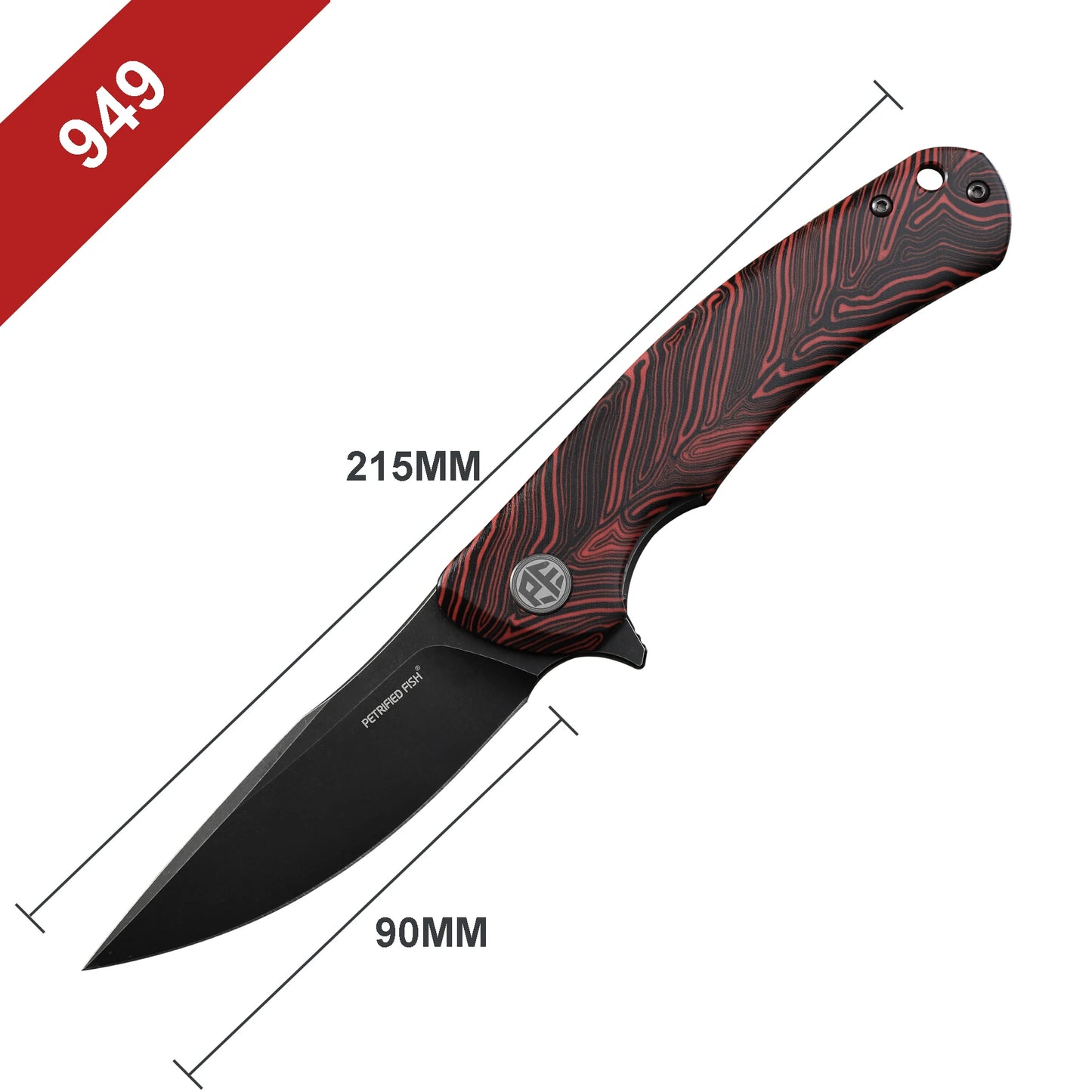 Petrified Fish PF949 Folding Knives Mini K110 Steel Blade Handle Fish Hunting Knife Outdoor Camping Pocket EDC Survival Tools