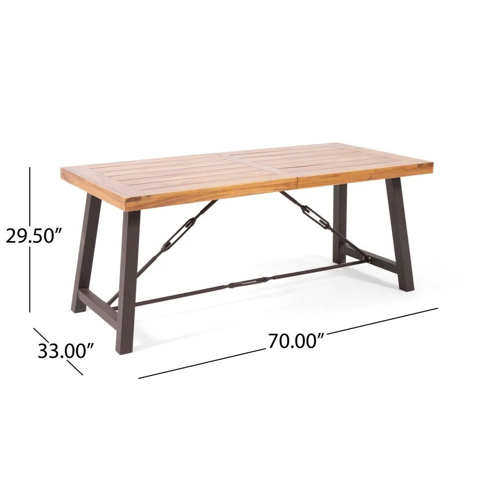 3 Piece Wood Outdoor Furniture Set Two Benches One Table