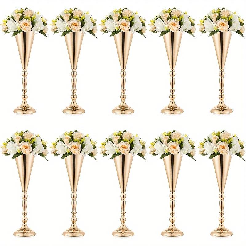 2/10 16.5 Inch Vases, Metal Vase Center Table Decorations, Birthday, Wedding, Anniversary, Home Decoration
