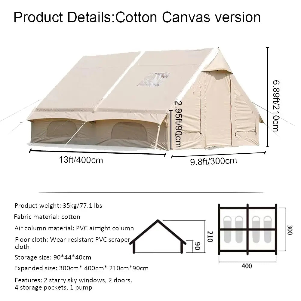 Inflatable Camping Tent Easy Setup Waterproof Family